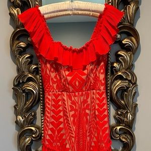 Vici doll - saints and secrets red nude dress